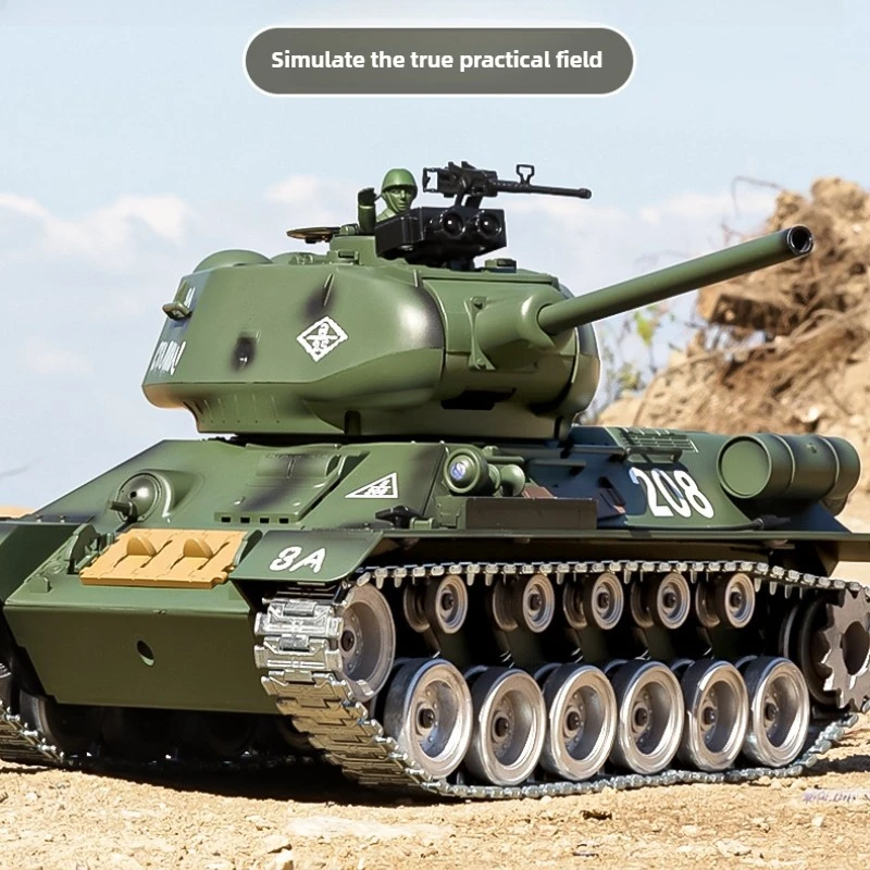 42cmスーパーアロイRC戦車おもちゃ、シミュレーションソビエトT-34戦車モデル、水爆弾を発射可能、男の子用おもちゃ、RCクローラーシャーシ面白いギフト