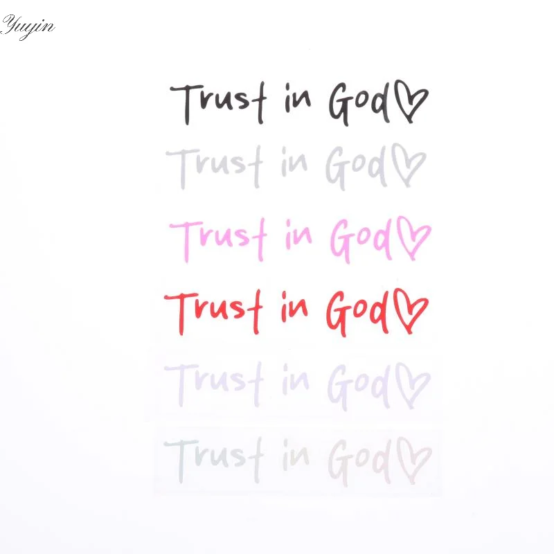 

[CR]Trust In God Heart Car Rear View Mirror Sticker Decal Faith Bible Verse Christian Church Auto Vehicle Bumper Decor
