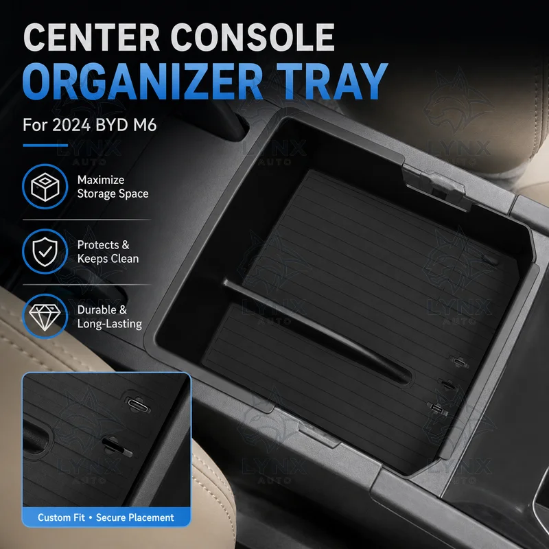 For 2024 BYD M6 Center Console Armrest Box Storage Container Organizer Tray Car Interior Modification Accessories