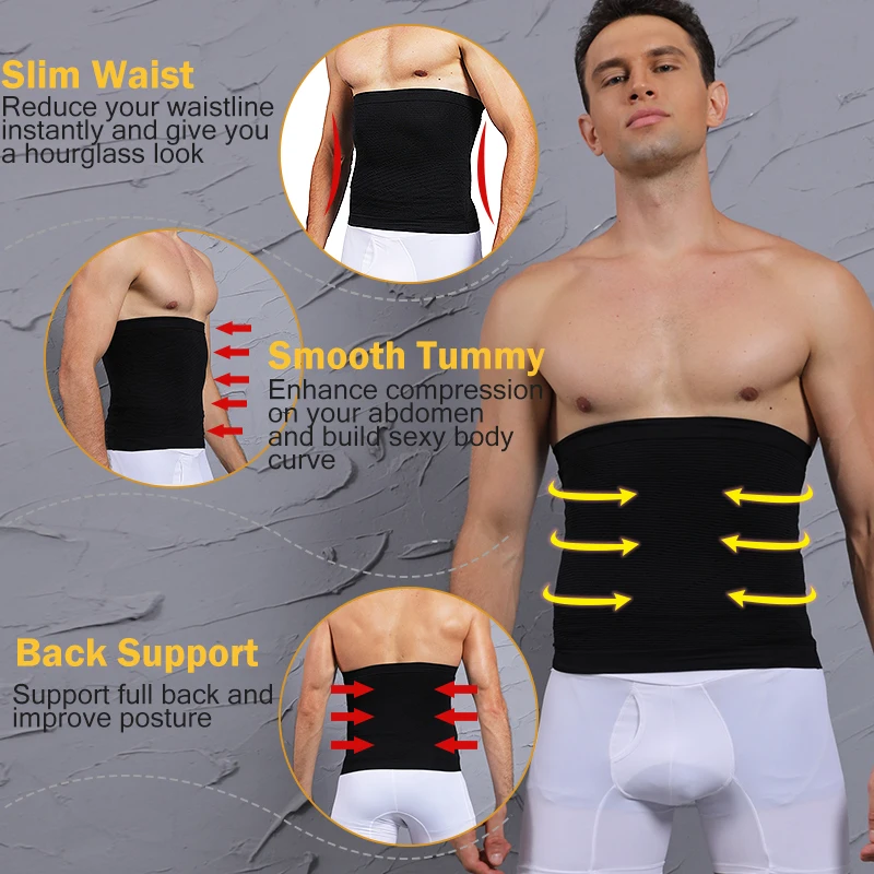 Men Body Shaper Slimming Waist Trainer Belt Corset Abdomen Belly Shapers Tummy Control Fitness Compression Shapewear