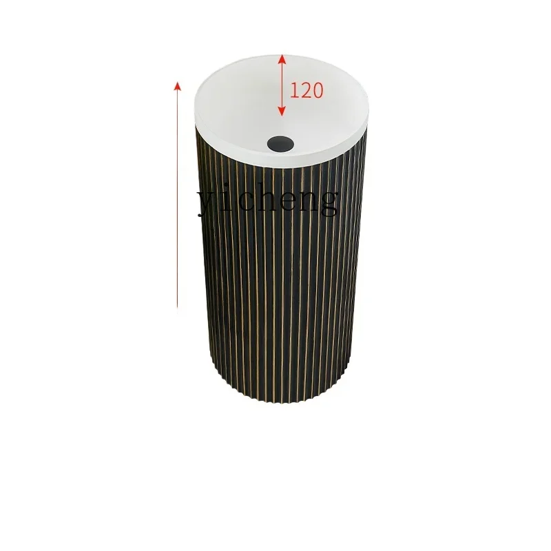 

Tqh Chinese Style round Pedestal Basin Hotel Balcony Washbasin Floor-Standing Integrated Outdoor Wash Basin