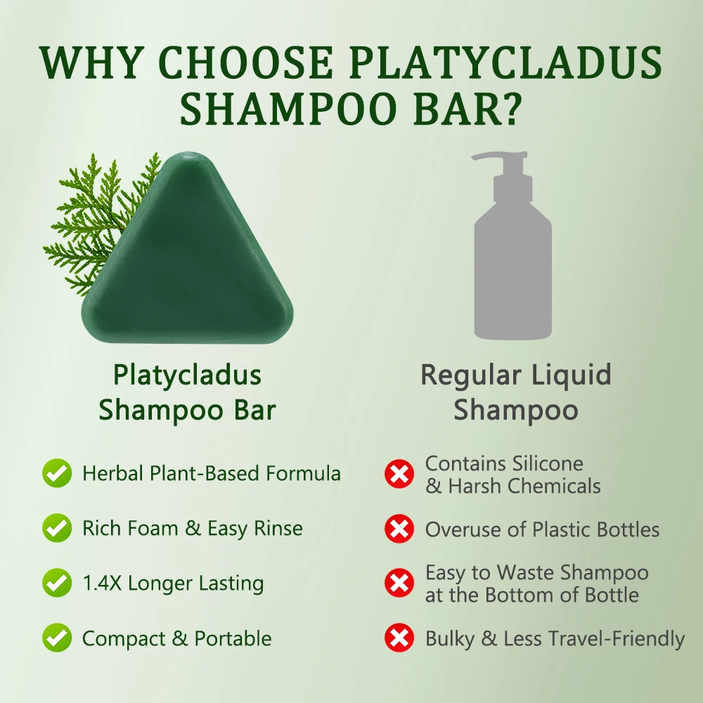 صابون شامبو عشبي من Platycladus يحارب بقوة قشرة القشرة ويقوي جذور الشعر والتحكم الفعال في الزيت ويمنع تساقط الشعر شامبو صلب #6