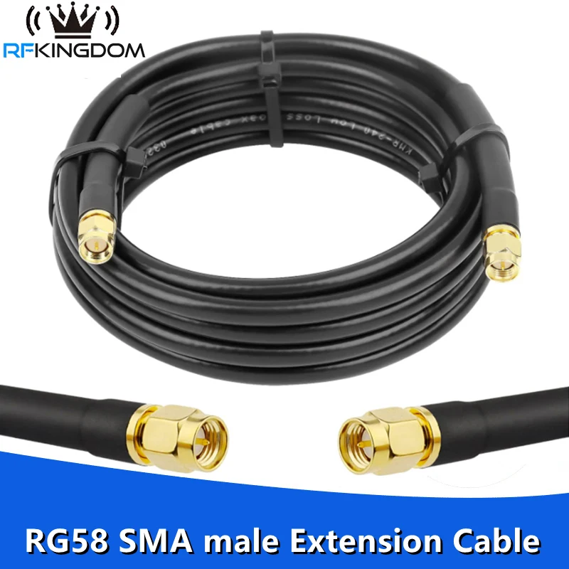 Coax RG58 Extension Cable SMA Male to SMA Male Pigtail Cables for WLAN Antenna WiFi Wireless Network 2G 3G 4G RF Radio 1M to 10M