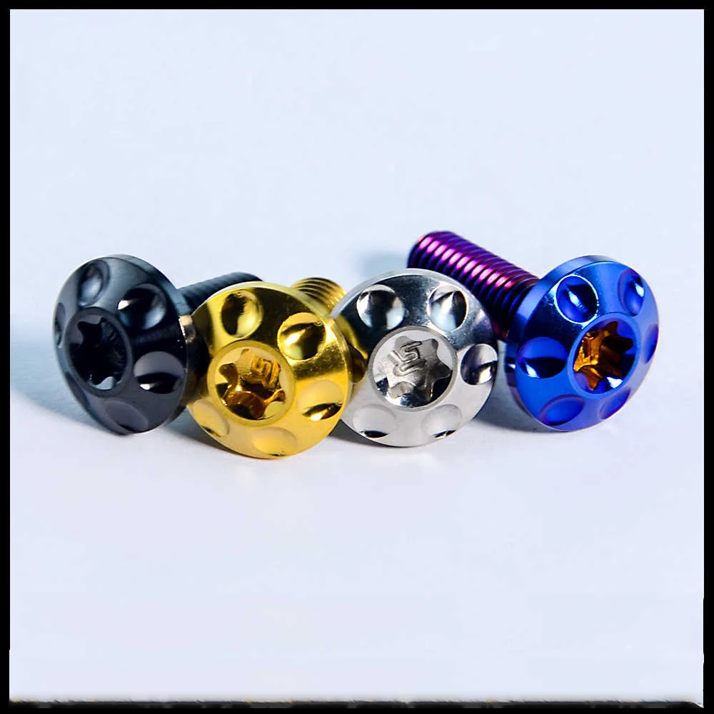 1Pcs M6 x 12 15 20mm Titanium Ti Bolts Half Round Head Water Bottle Cage Holder Torx Screw Blue Silver Gold Black Green