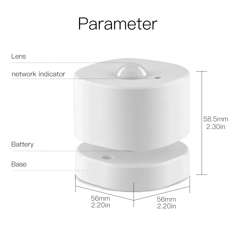 MOES ZigBee PIR Motion Sensor，Human Body Sensing Device，Alarm Device For Intelligent Home Linkage, Remote Control By Tuya App