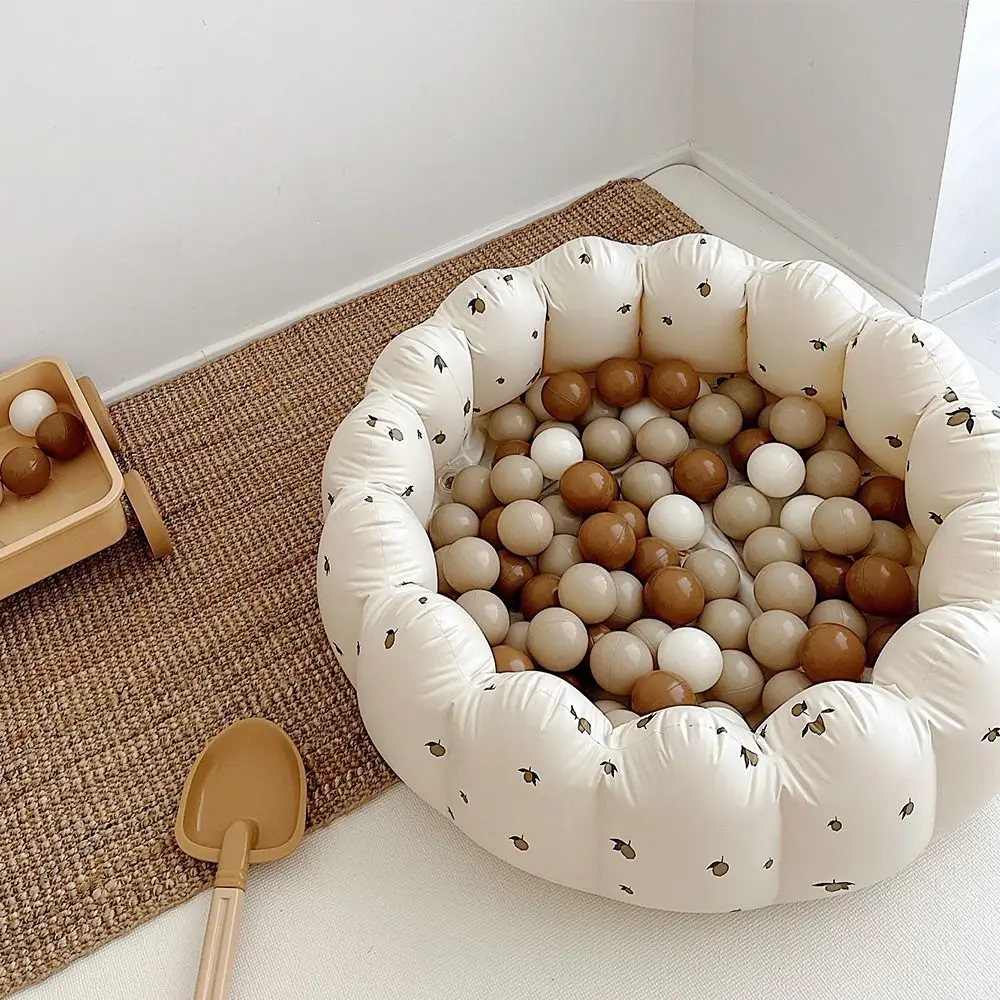 Bear Inflatable Swimming Pool Petal Shape Olive Baby Ball Pit Fence PVC Korean Style Play Water Bathtub Play Sensory Place Mat