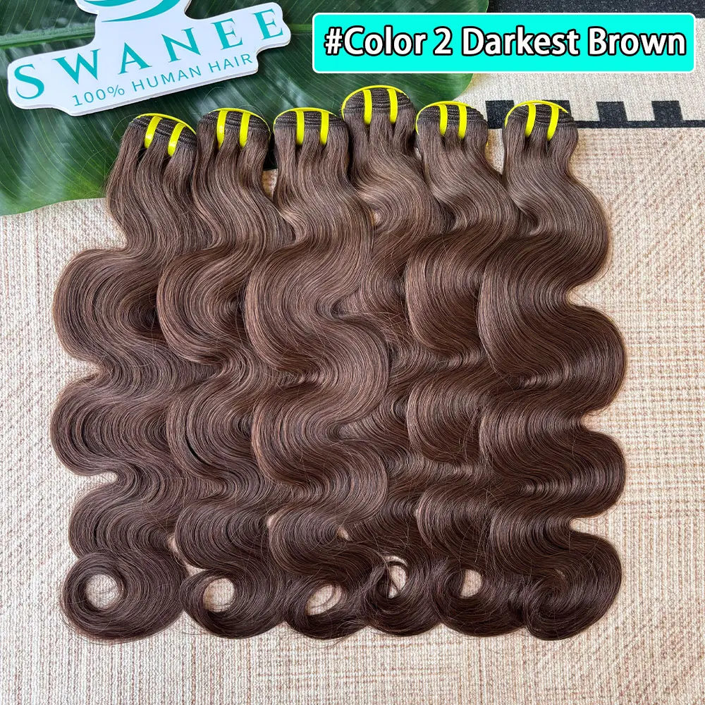 

# Наборы волос для наращивания 2 Darkest Brown Highlight Body Wave, 100% натуральные необработанные вьетнамские волосы, двойная трессировка