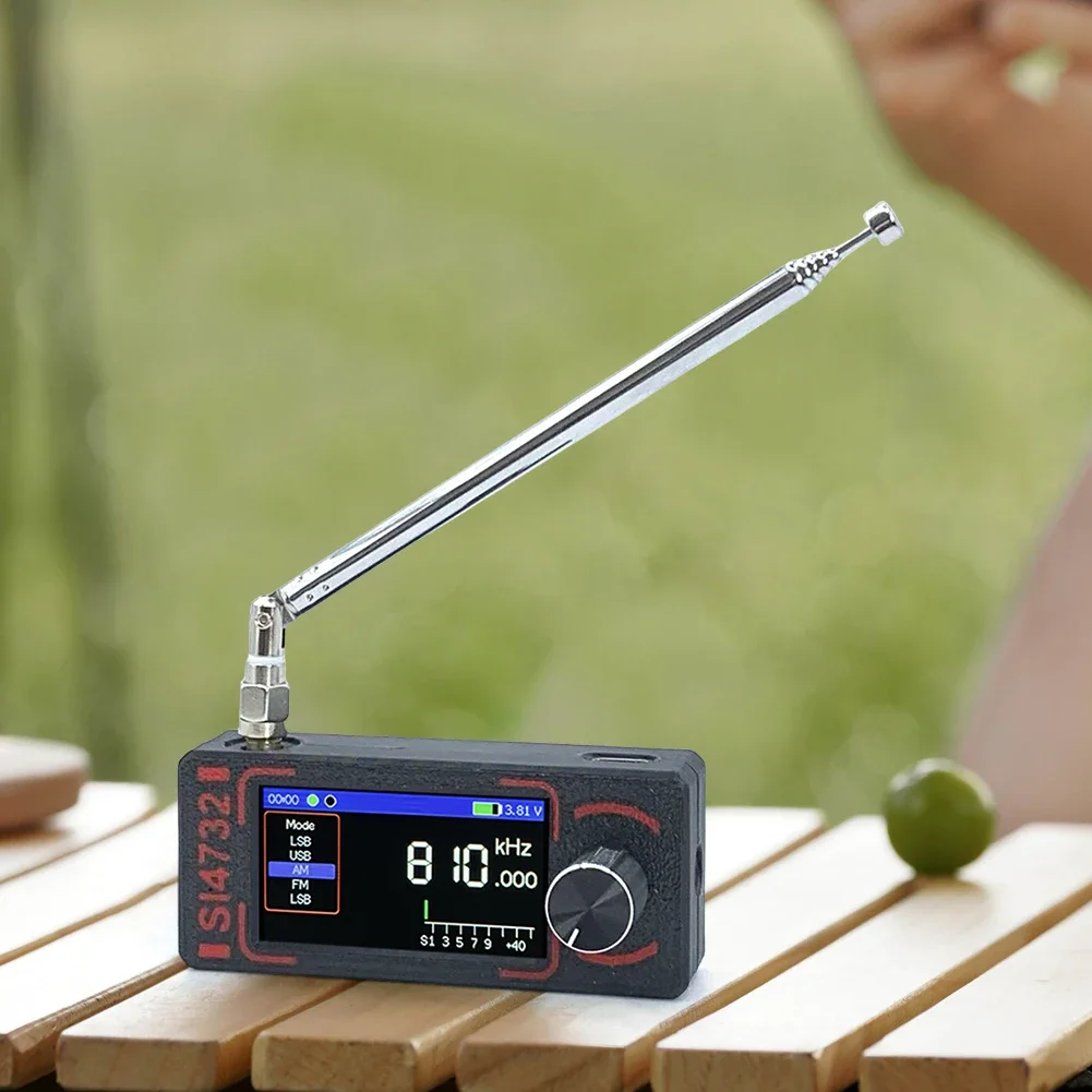 SI4732 64-108mhz Radio Portabel LSB USB AM FM Radio Mini Saku Layar IPS 1.9 inci HF SW MW VHF Semua Band Penerima Radio DSP