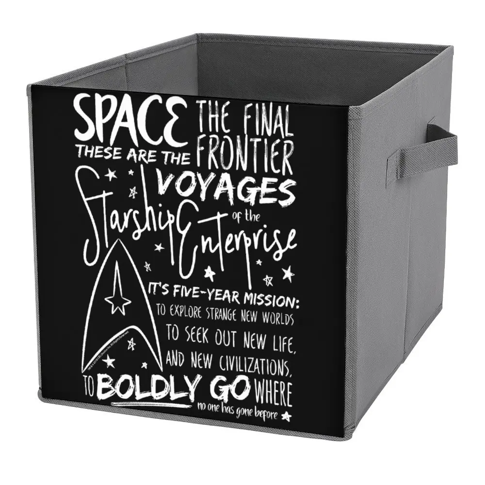 Star Trek Original Series Intro Speech Text Class Storage Bins  Folding Storage Box Large Capacity Stored Toys Durable Portable