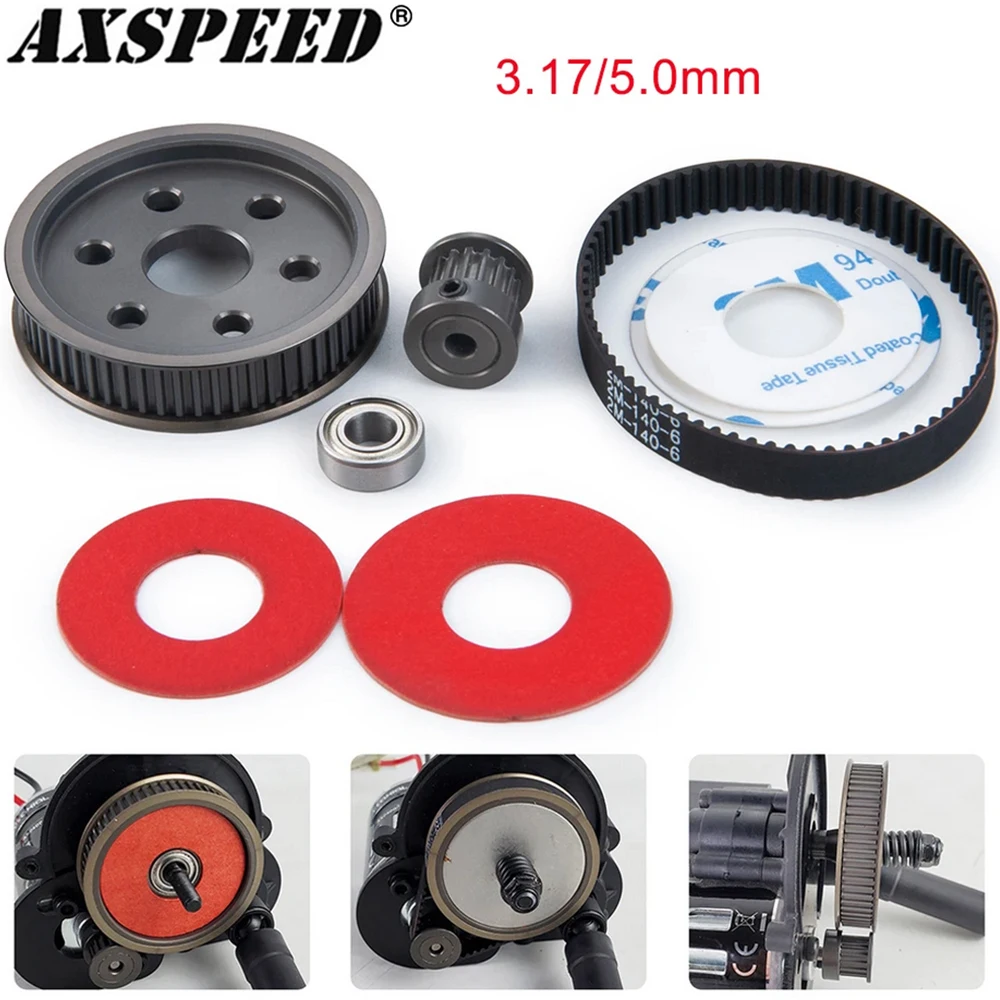 AXSPEED 3.17/5.0mm Belt Drive Transmission Gears System for 1/10 RC Car Crawler Axial SCX10 SCX10 II 90046 Upgrade DIY Parts