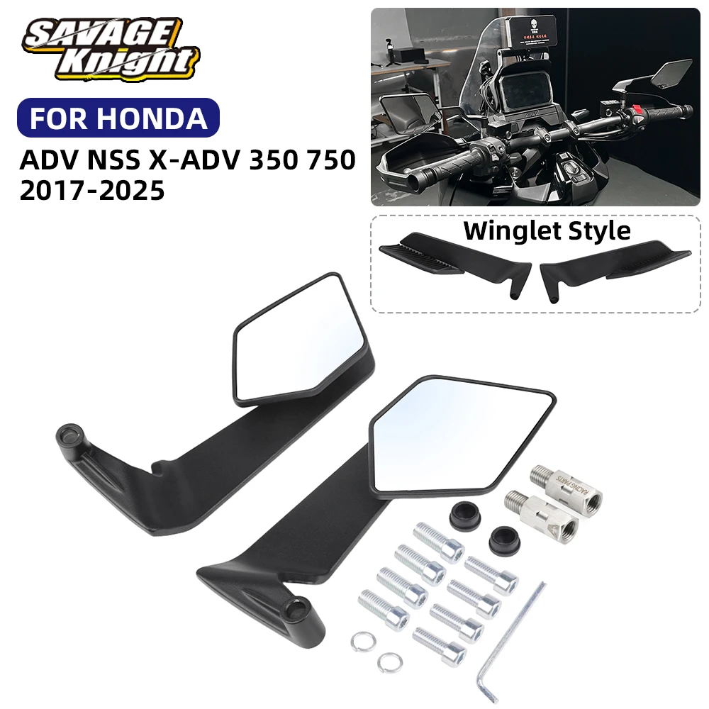

Winglet Rearview Mirror For Honda Forza 750 NSS750 X-ADV NSS 350 750 2017-2025 Adjustable Invisible Wing Side Mirror NSS350