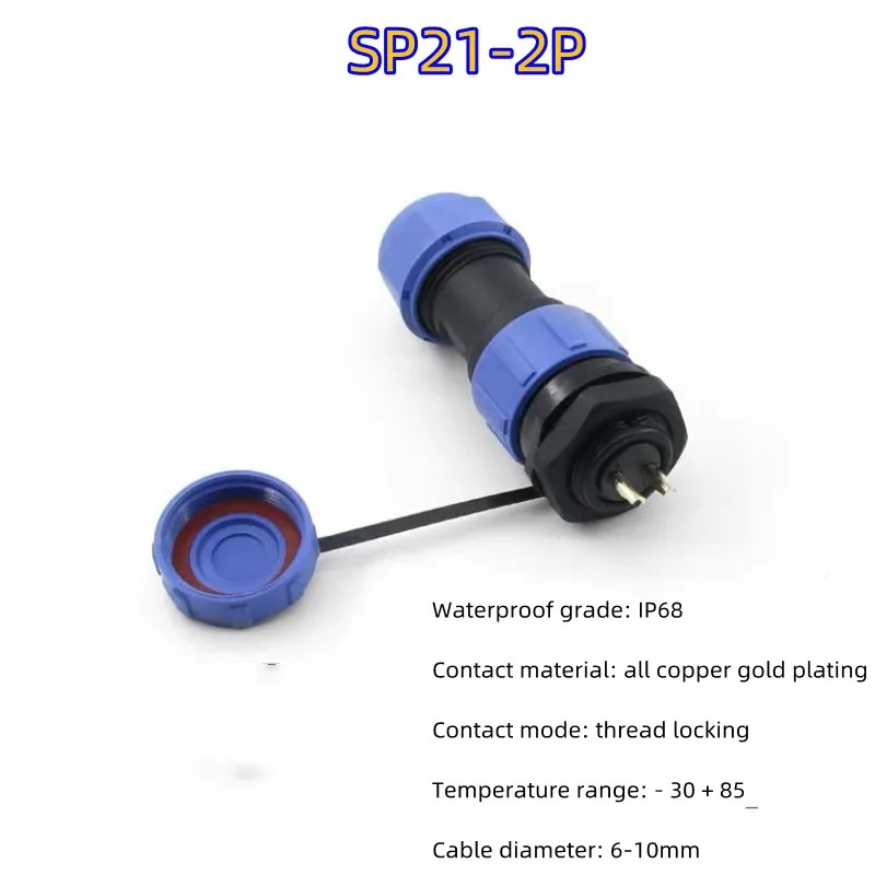 Waterproof Connector SP2110 SP2112 Rear Nut Fixed IP68 Waterproof Cable Male Plug Female Socket 2P 3P 4P 5P 9P 12P