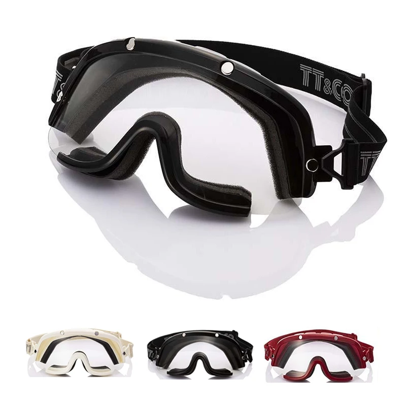 TT&CO Goggles Japanese Vintage Motorcycle Full Helmet Windshield Strap Helmet Goggles Protective Glasses