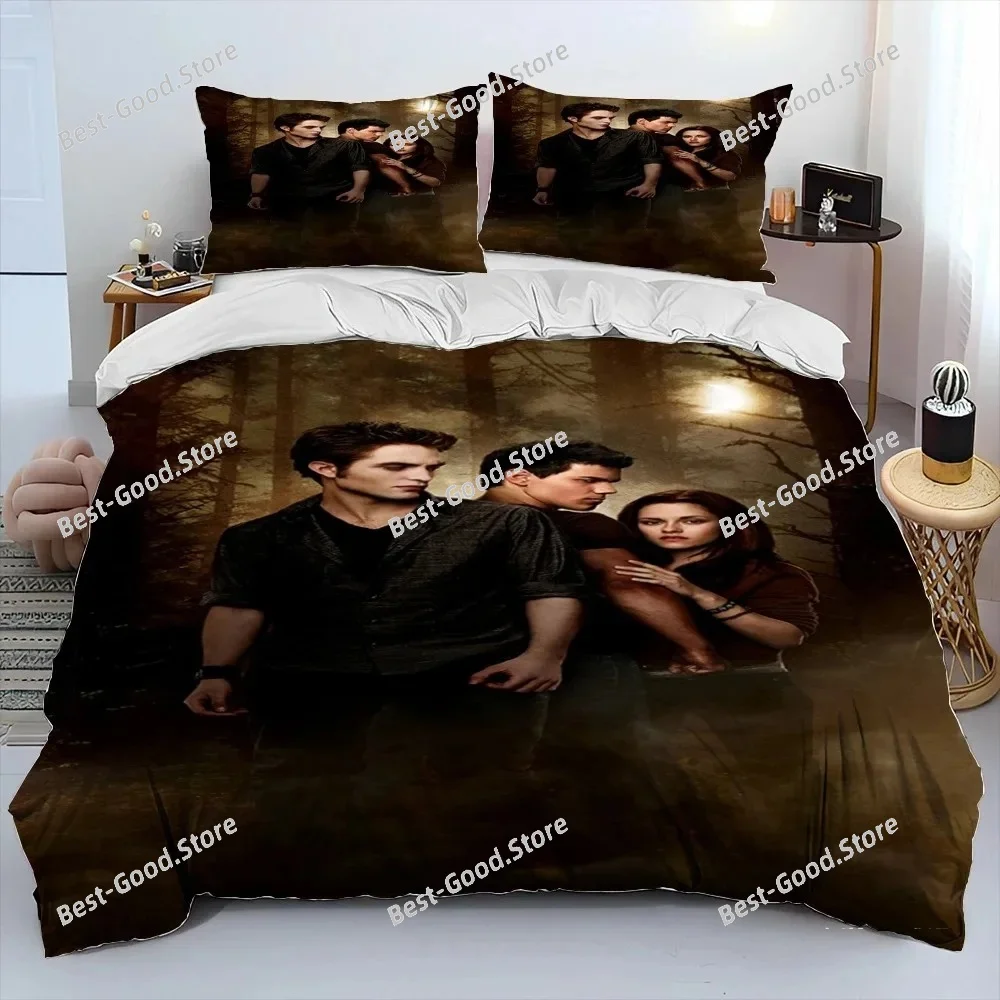 3D The Twilight Saga HD Printed Comforter Bedding Set,Duvet Cover Bed Set Quilt Cover Pillowcase,king Queen Size Bedding Set Kid