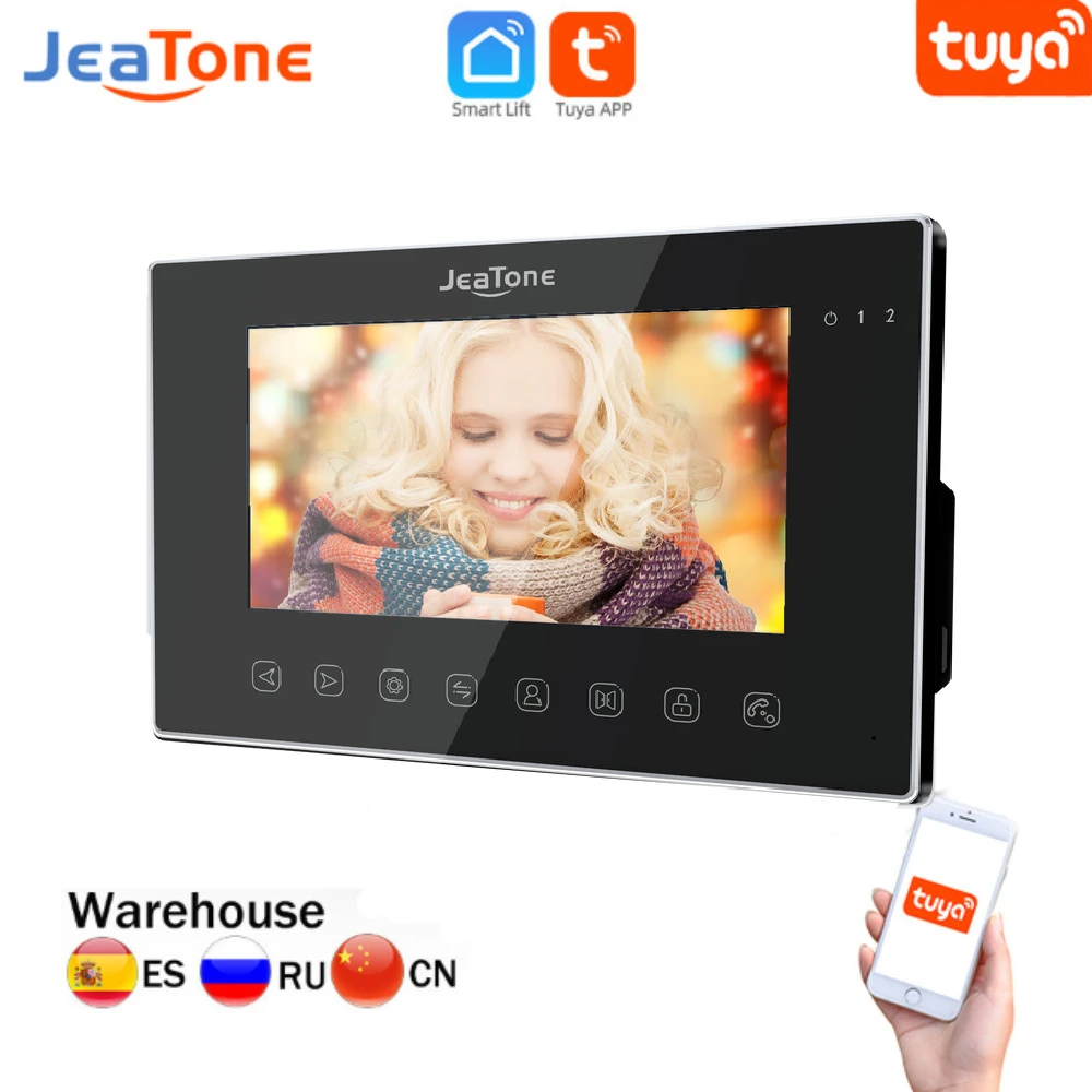 Jeatone-Monitor interior de 7 pulgadas para videoportero, protección de seguridad 86714, pantalla WIFI inteligente, compatible con Tuya 84714AHD, no