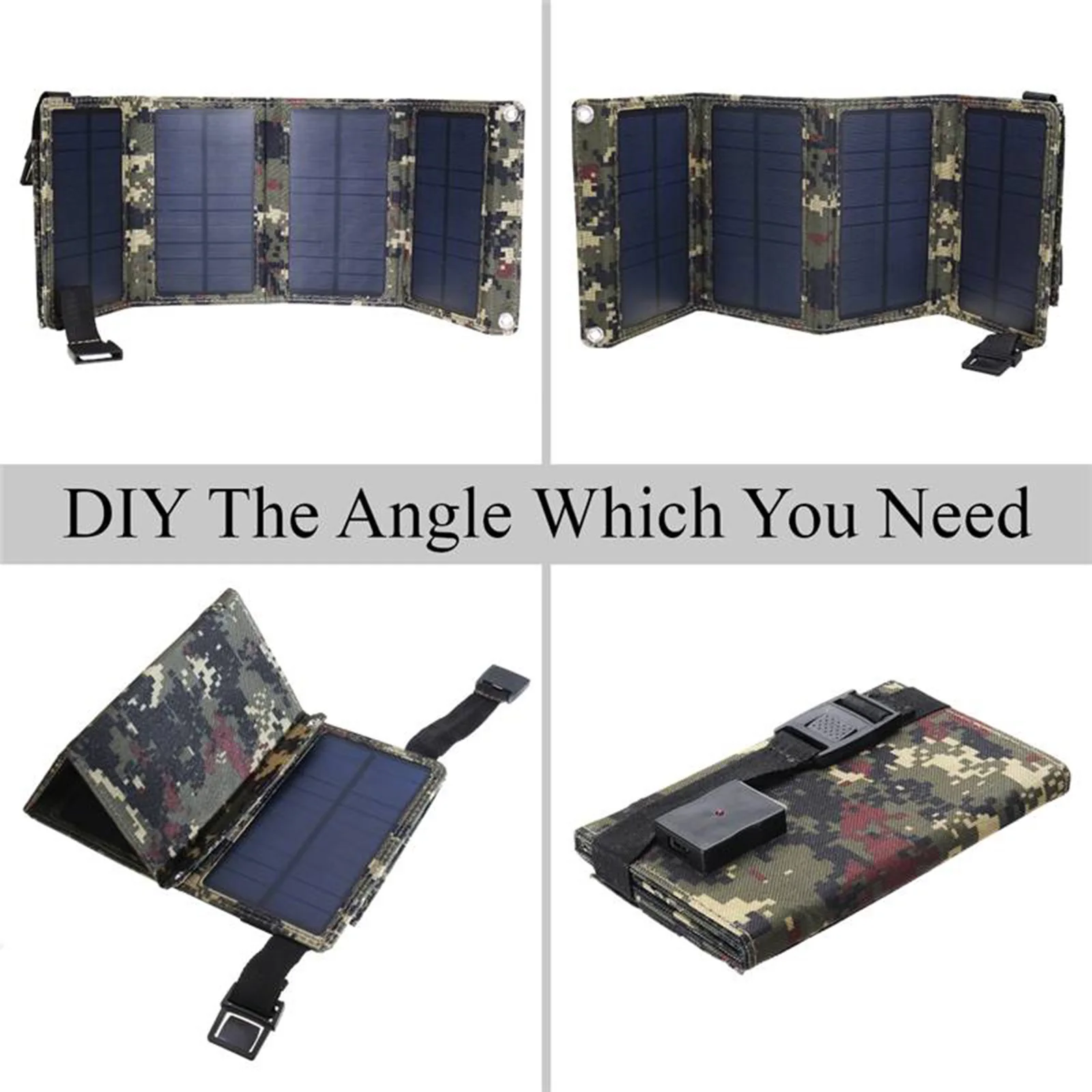 

Camping Solar Panel Replacement Waterproof 20W 5V Folding USB Solar Panel Cell for Phone Battery Charger