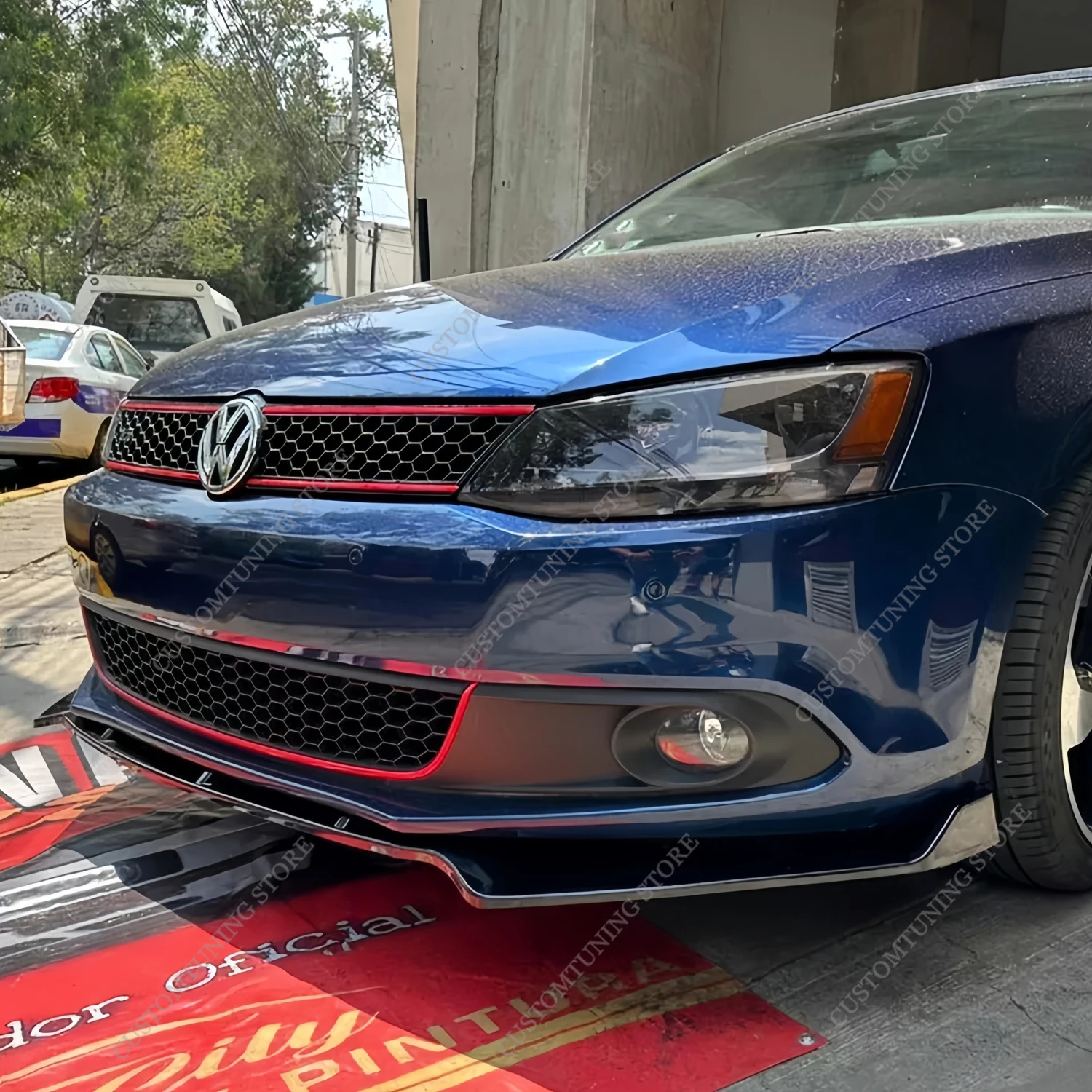 Gloss Black Front Bumper Lip Spoiler Splitter Diffuser Retrofit For VW Jetta MK6 Pre-Lci Jetta A6 TSI SE 2011-2014 Bodykits