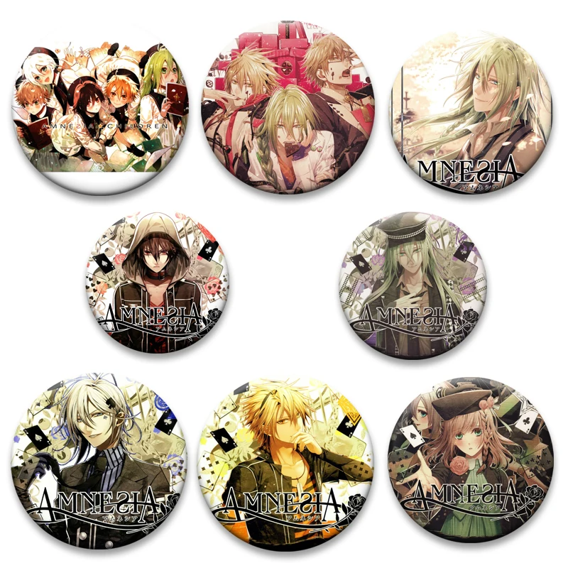 Значок с изображением аниме AMNESIA Shin Ikki Kent Toma Ukyo, мультяшные булавки для лацканов, круглые броши для рюкзака, аксессуары, ювелирные изделия для фанатов, подарки