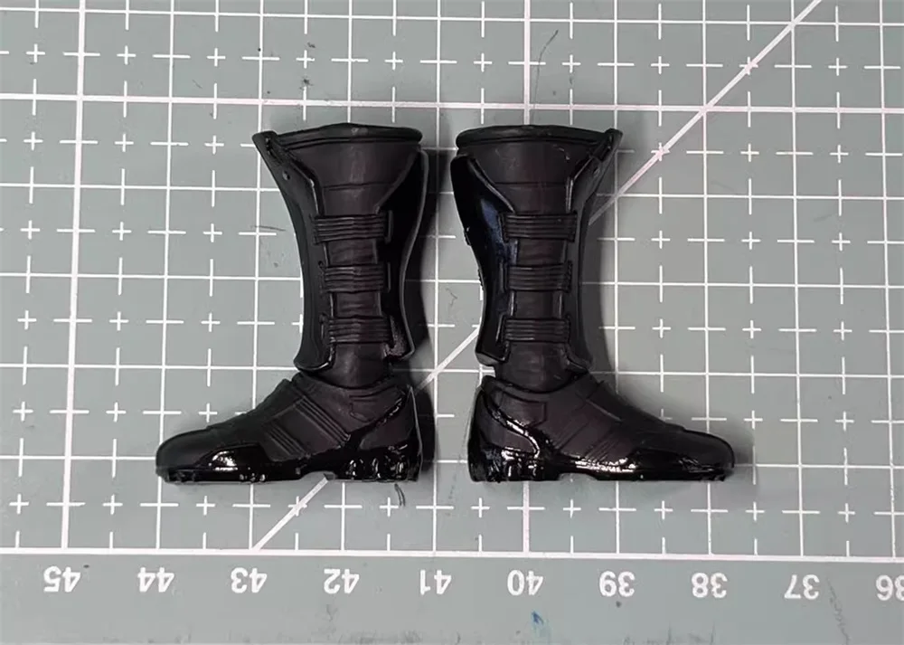 Sapato preto sólido e botas para Action Figure, Acessórios Material PVC, 6 "Action Figure, Componente Cena DIY, ATOYS Snake Doll, Hot Sales, 1 Pc, 12 °