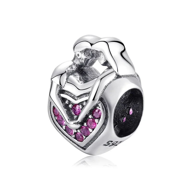 

STILLHOUSE 925 Sterling Silver Heart Shaped Zircon for Loving Couple Love Charm Bead Fit Original Bracelet Diy Jewelry Accessori