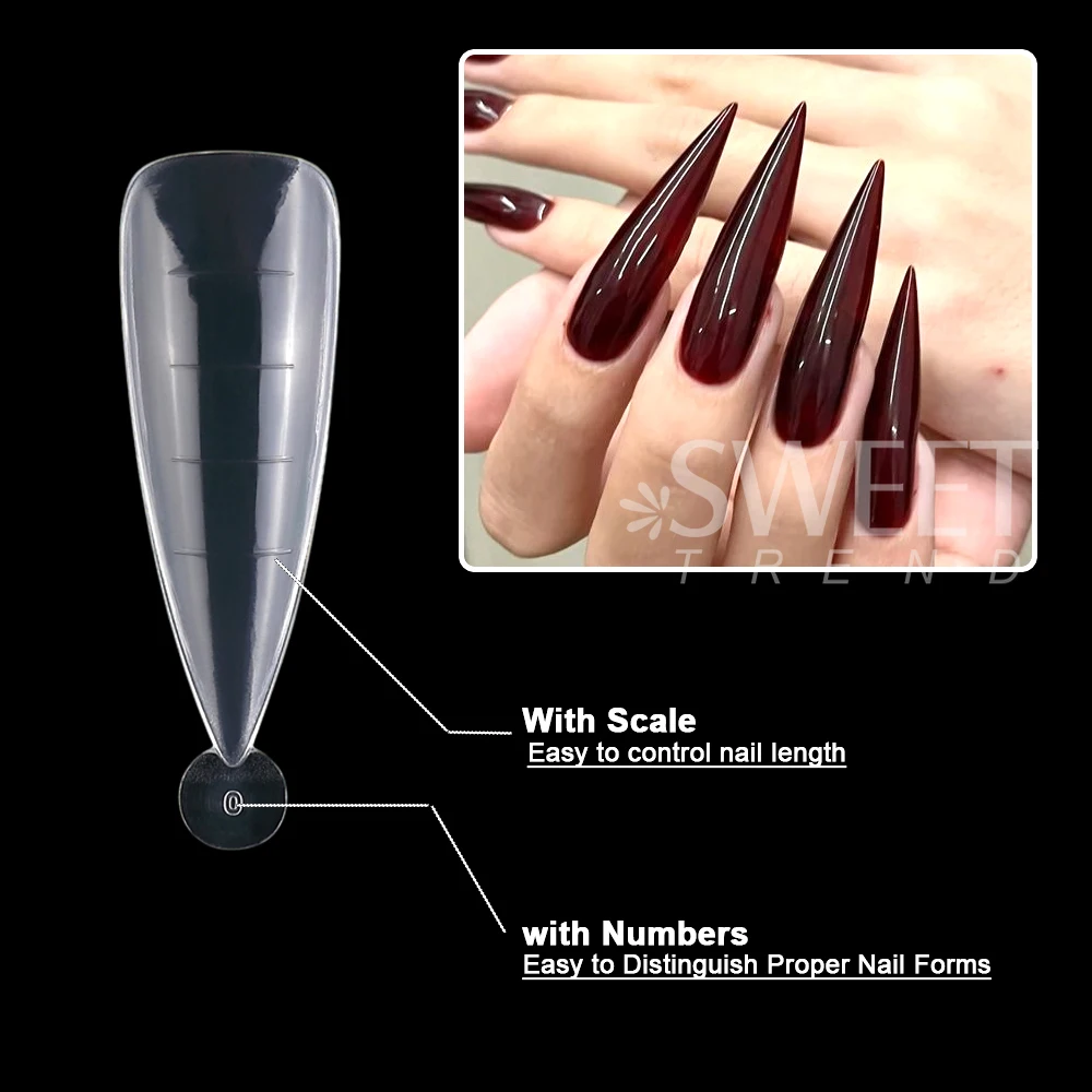 480 Uds. Juego de formas duales para uñas, formas completas para uñas, moldes superiores transparentes, puntas de uñas para formas de extensión de uñas, herramientas de puntas de formas duales para uñas postizas