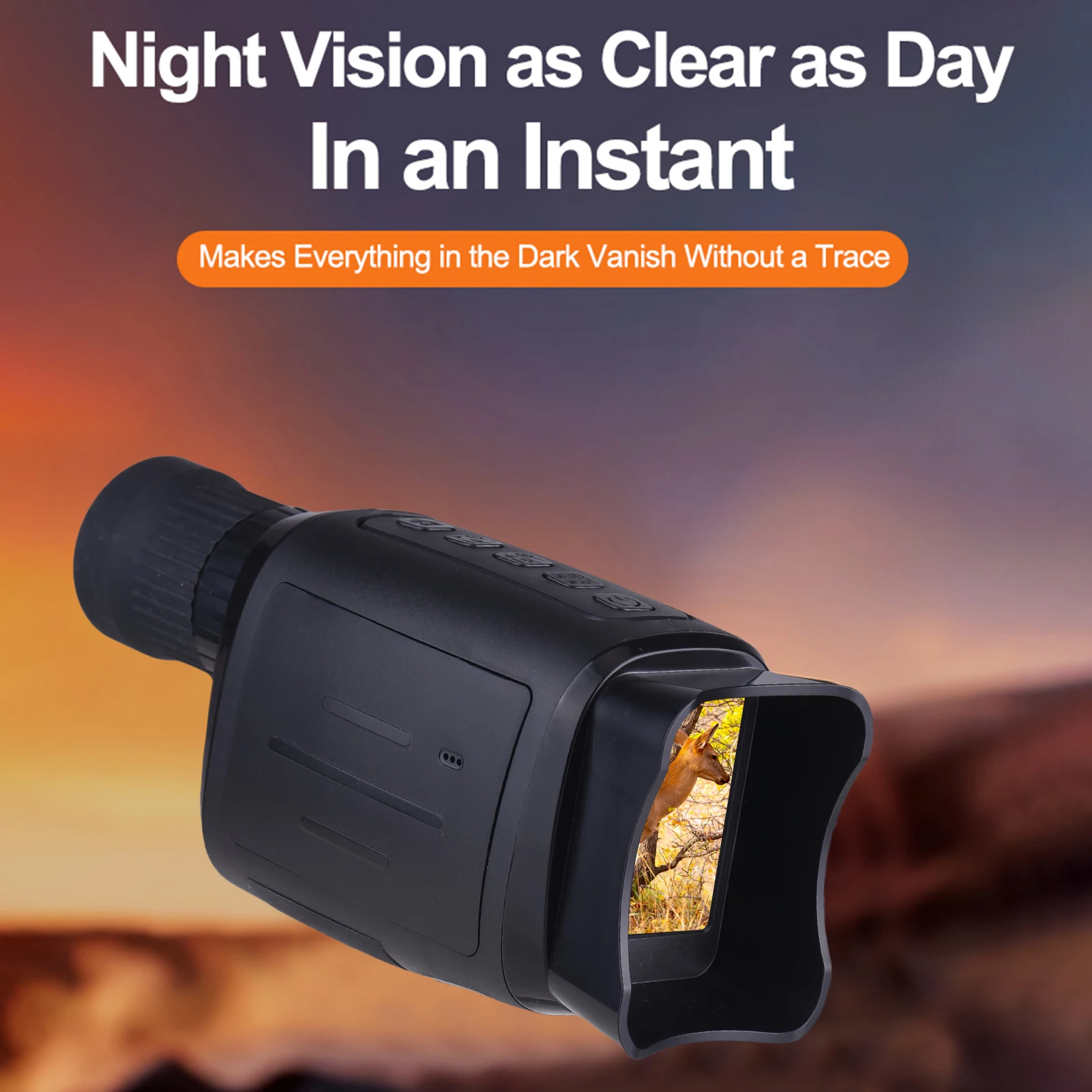 

Цифровой монокуляр ночного видения 1080P, инфракрасный прибор ночного видения для исследований на открытом воздухе, 2000 мАч, 2-дюймовый TFT-дисплей, телескоп