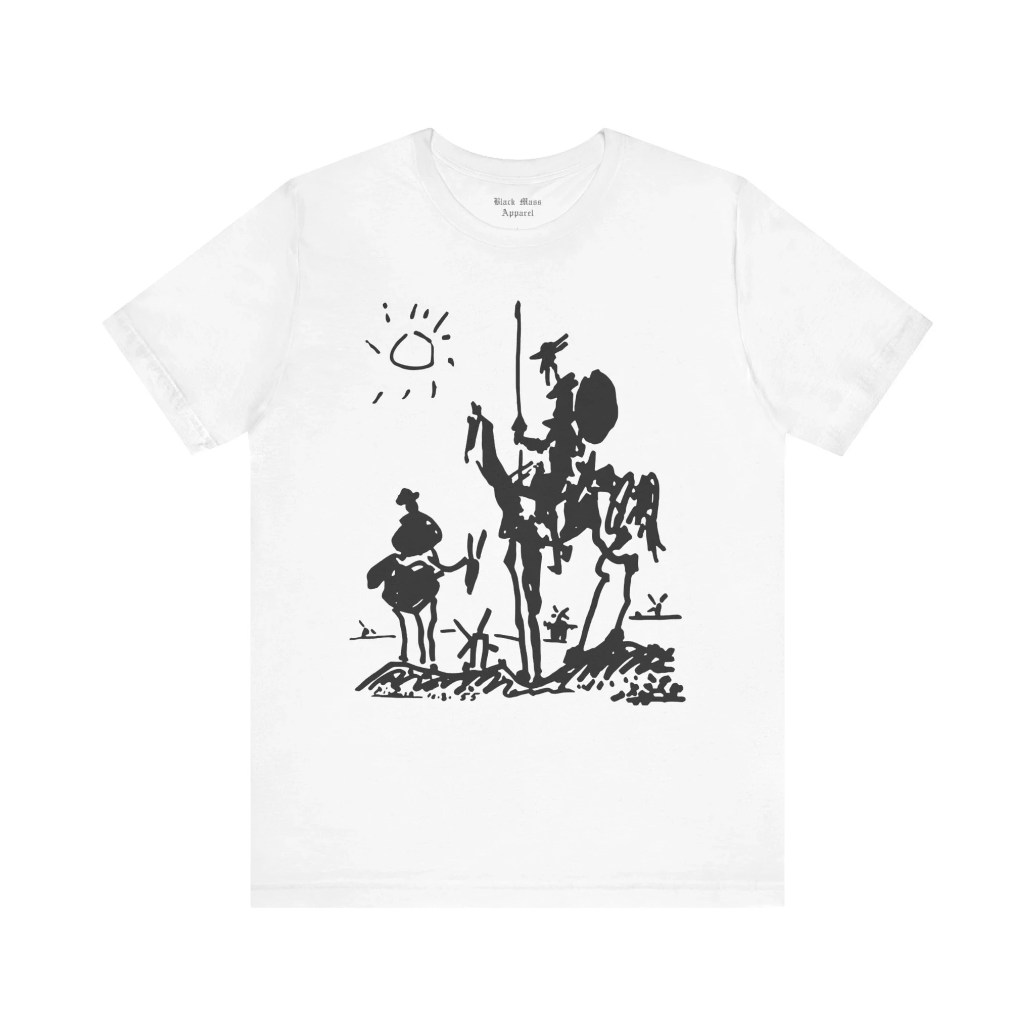 Camiseta Don Quijote Pablo Picasso Miguel De Cervantes, camiseta de manga corta con estampado de bocetos surrealistas, novela española, para amantes de la lectura