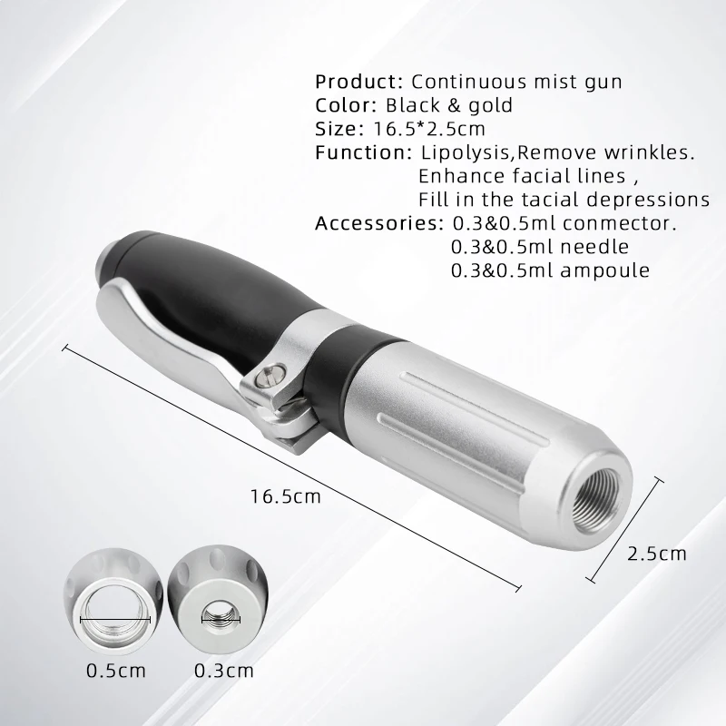 0.3ml & 0.5ml Acid Injection Pen Meso Hyaluron Pen Anti-Wrinkle Lip Filling Adjustable Noninvasive Nebulizer hyaluronic Pen