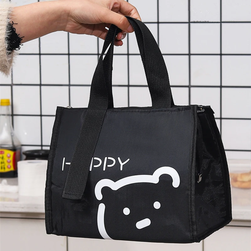 Cute Portable Thermal Lunch Box Bag for Women Kids Food Storage Tote Travel Picnic Meal Pouch Insulated Cooler Bento Bags