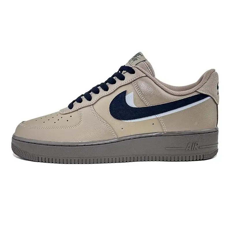 【Customize】Nike Air Force 1 Skateboard Shoes Unisex Low-Top Brown/Black/Gray Sneakers shoes HQ1176-222