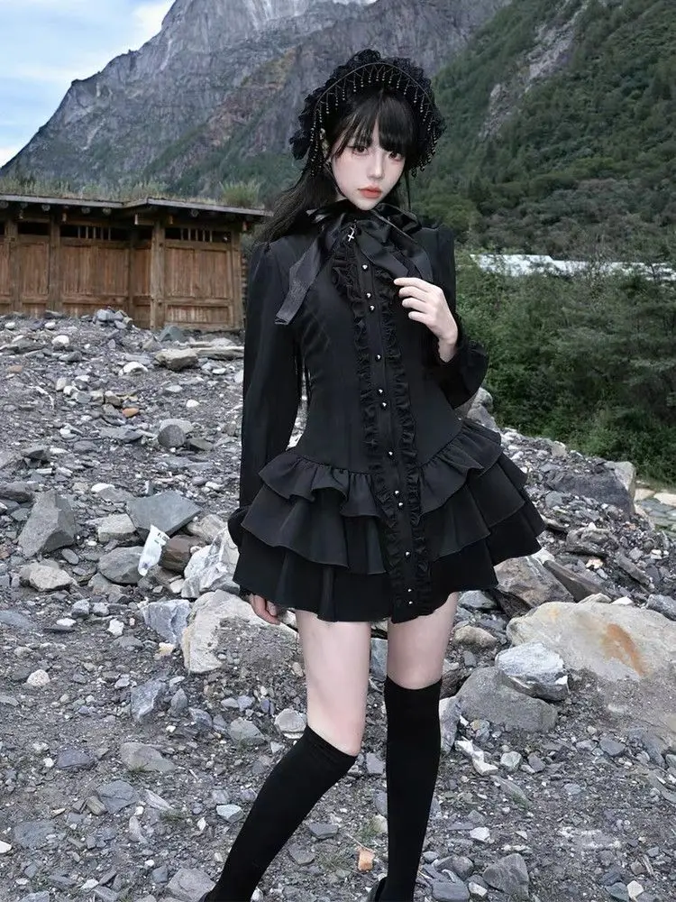 Gothic Subculture Vintage Black Dress Women Autumn Lace Long Sleeve Slim New Dresses Design Darkly Y2k A-line Hot Girl Clothes - AliExpress 200000345 Gothic Subculture Vintage Black Dress Women Autumn Lace Long Sleeve Slim New Dresses Design Darkly Y2k A-line Hot Girl Clothes - AliExpress 200000345