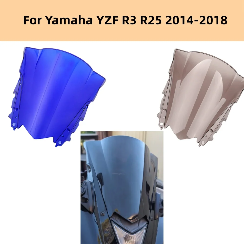 

YZF R3 R25 Motorcycle Windshield Windscreen Double Bubble For Yamaha YZF R3 R25 2014-2018 YZF R3 R25 R-3 R-25 YZF R 3 R 25