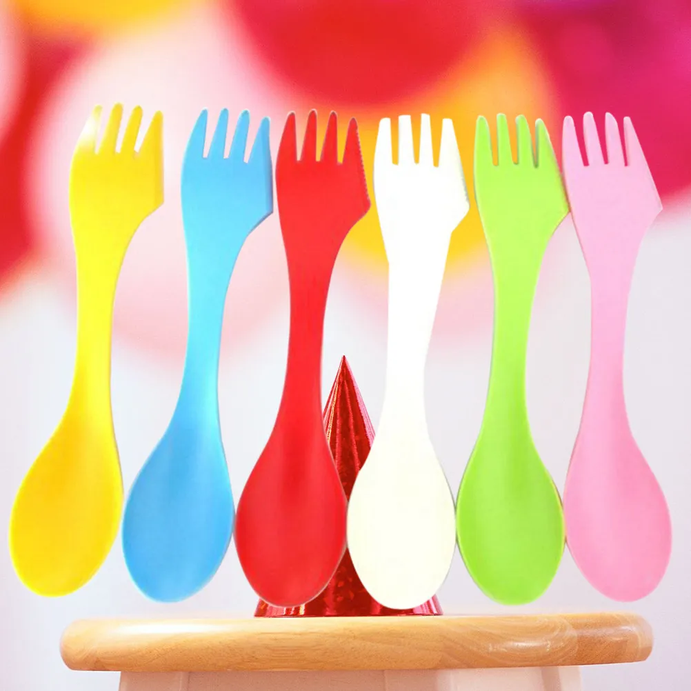 6Pcs Acrylic Cutlery Set Modern 3 in 1 Flatware Spoon and Fork Set High Quality Shatter Resistant Smooth Edges Perfect Tabletop