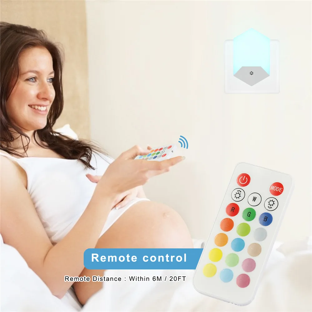 Fernbedienung RGB 16 Farben LED Nachtlampen Dimmbar EU US UK Plug-in Nachtlampe Lampe für Baby Kinderzimmer Schlafzimmer Wandlampe