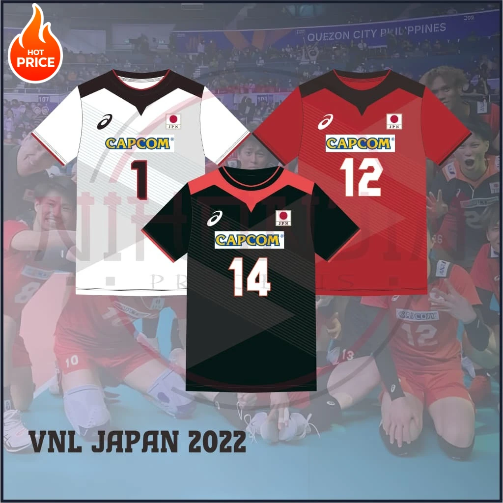 

New Japan Capcom Men's Volleyball Team ISHIKAWA R. TAKAHASHI NISHIDA Jersey Breathable Comfortable Short Sleeve T-Shirt Moto