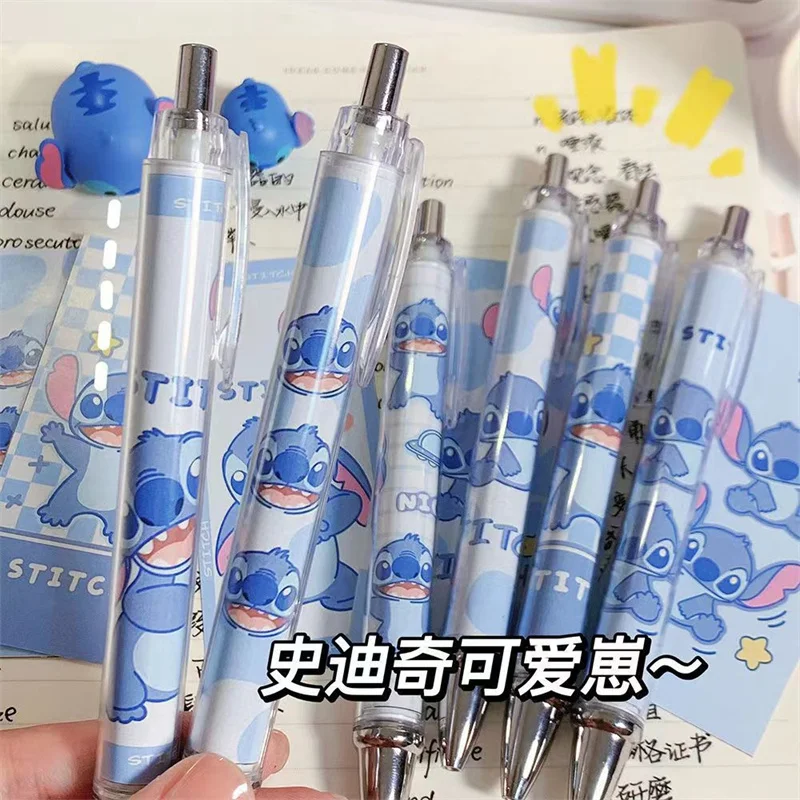 New Anime Disney Pen Kawaii Stitch 0.5mm Black Press Gel Pen Cartoon Lilo & Stitch Signature Stationery Student Toy Gifts