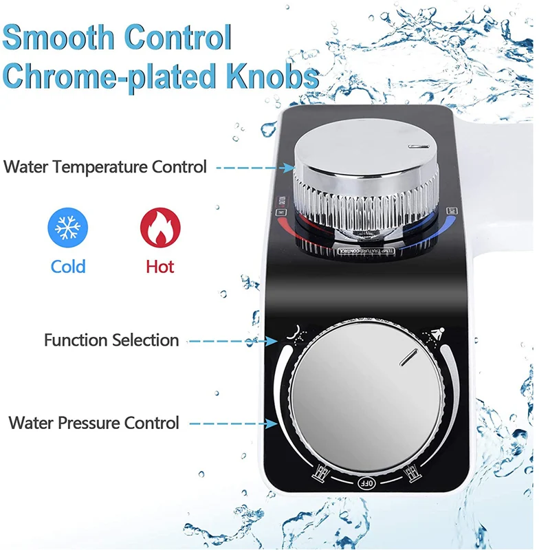 Hot and Cold Temperature Control Knob Water Spray Bidet non-electric self-cleaning (Wash Before and After) Spray Water for Body