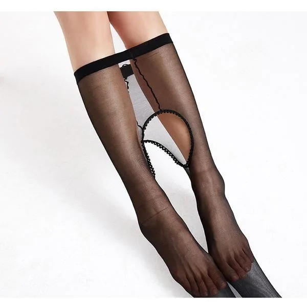 Thin Thin Crotch Hosiery Female Summer Flesh-colored Toe Transparent Invisible Traceless Sexy Black Open End Pantyhose