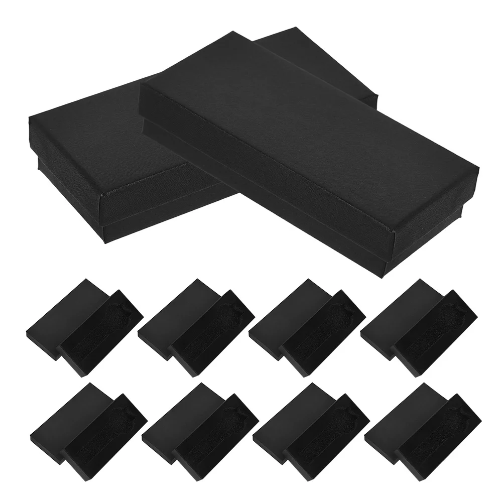 

10Pcs Rectangular Watch Box Black Elegant Single Watch Display Case Organizer Jewelry Travel Storage Display Box