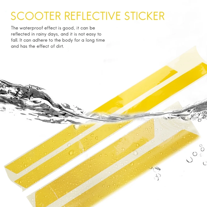 Impermeável PVC adesivos reflexivos para Ninebot Max G30 Kickscooter, adesivos dobráveis, branco, branco, amarelo