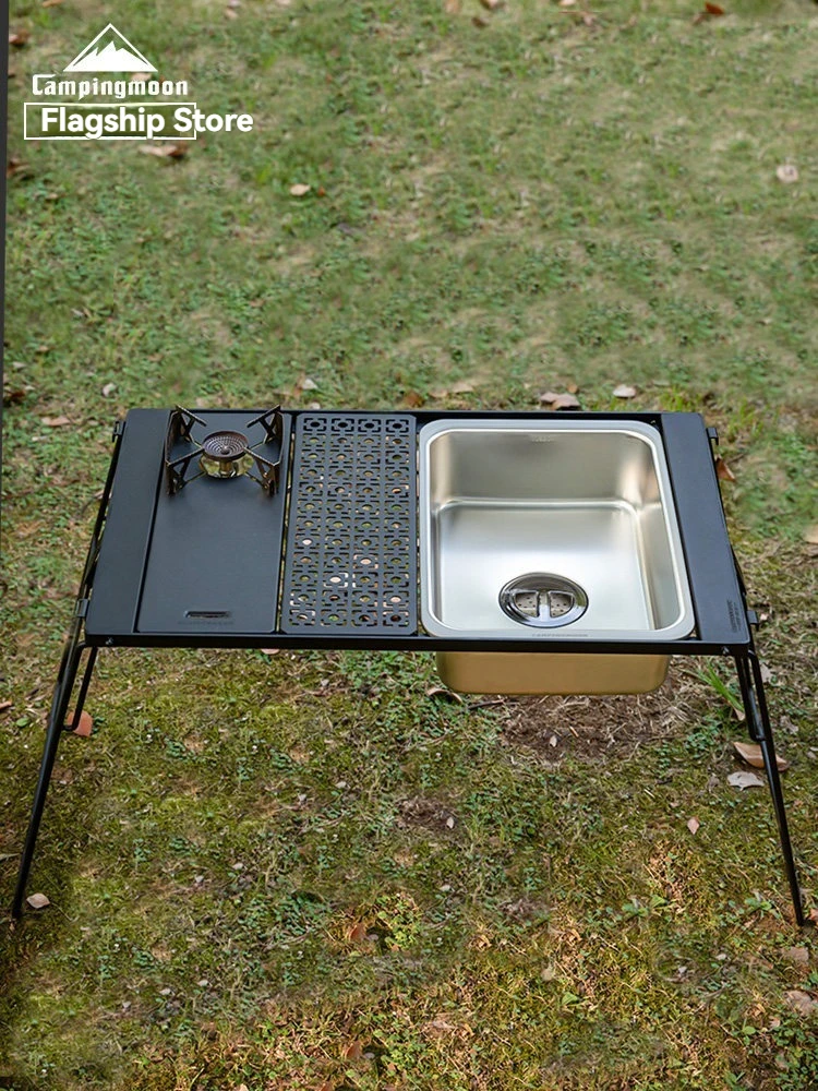 CAMPINGMOON IGT Bridge Table Camping Multifunktionaler Erweiterungs-Outdoor-Herdmodul-Klapptisch CK-3650-T38
