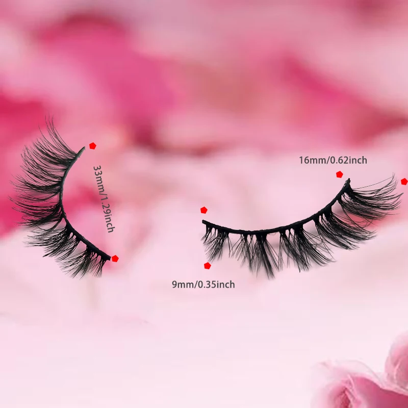 10 pares de caudas de olhos voadores inclinadas, olhos de mangueira estendidos, ondulação natural integrada e cílios postiços fofos