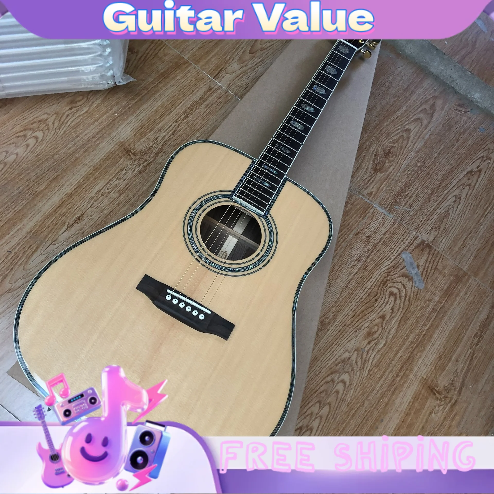 Best-Selling D45 Spruce Top Rosewood Fingerboard 6 Strings Acoustic Guitar 41 Inch Beginner Free Shipping