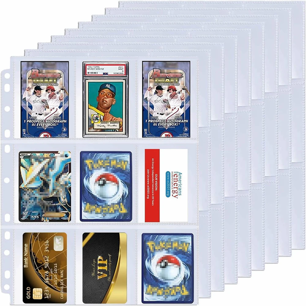 Porte-album pour cartes à collectionner, 50 Pages, 450 poches, 9 pochettes, protecteurs en plastique transparent, adaptés aux cartes de sport de jeu YuGiOh MTG