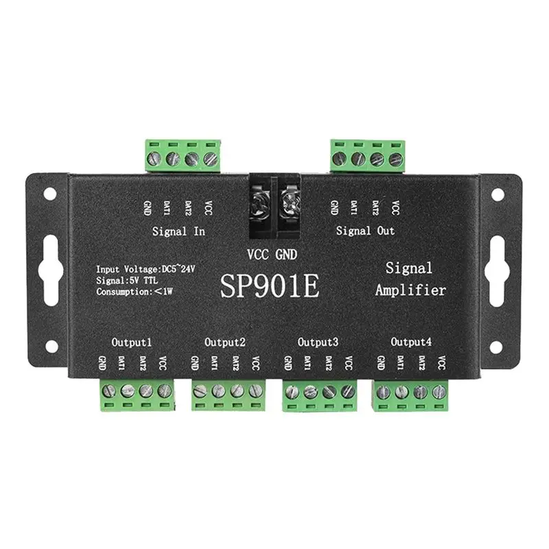 5x-sp901e-led-pixel-spi-signal-amplifier-repeater-addressable-led-strip-and-dream-color-programmable-led-matrix-panel