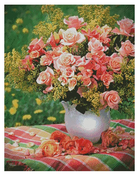 

Персиковые розы цветы 18CT 16CT 14CT без печати наборы для вышивки крестом искусство вышивки DIY рукоделие ручной работы домашний декор