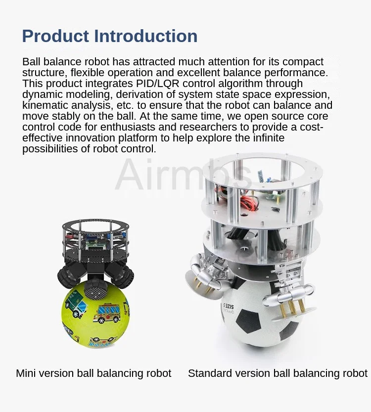 Stm32 밸런스 로봇 볼봇 바디 인텔리전스는 2차 개발 앱 PID 속도 제어 스타터 키트를 지원합니다.