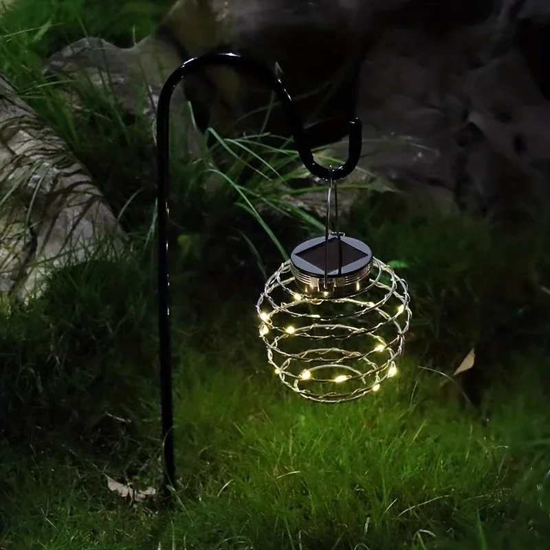 Imagem -04 - Solar Abacaxi Lâmpada Lanterna de Ferro Fio de Cobre Outdoor Lamp String Impermeável Jardim Decorativo Primavera Pcs 15led