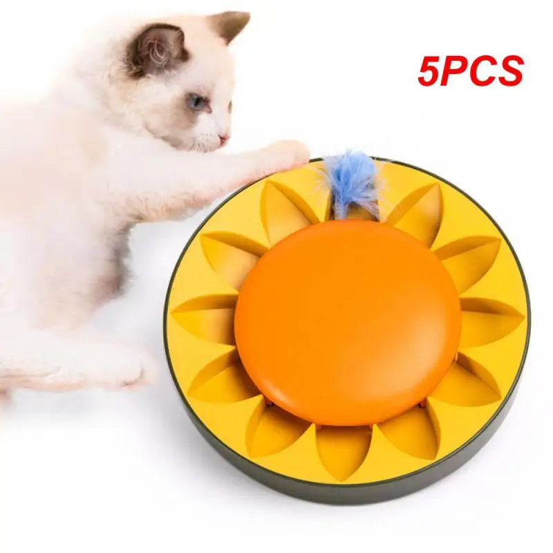 

5PCS Funny Cat Stick Bite Resistance Cat Toy Sunflower Cat Teaser Stick Interactive Toy Intelligent Toy Automatic Standby