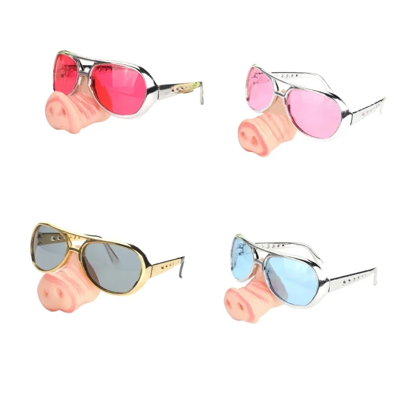 Zabawne kostiumy na Halloween: świnka z dużym nosem, okulary, cosplay, 5 kolorów, akcesoria, rekwizyty na festiwal, imprezę, żarty, okulary dla dorosłych i dzieci.